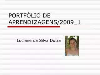 portf lio de aprendizagens 2009 1