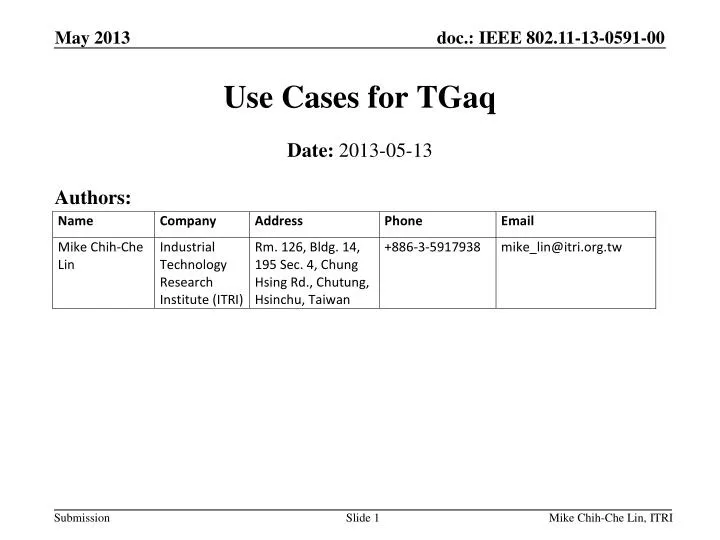 use cases for tgaq