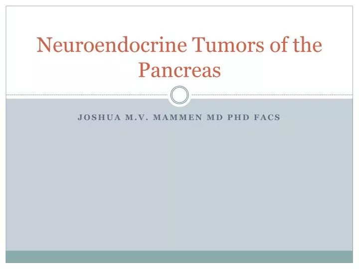 neuroendocrine tumors of the pancreas