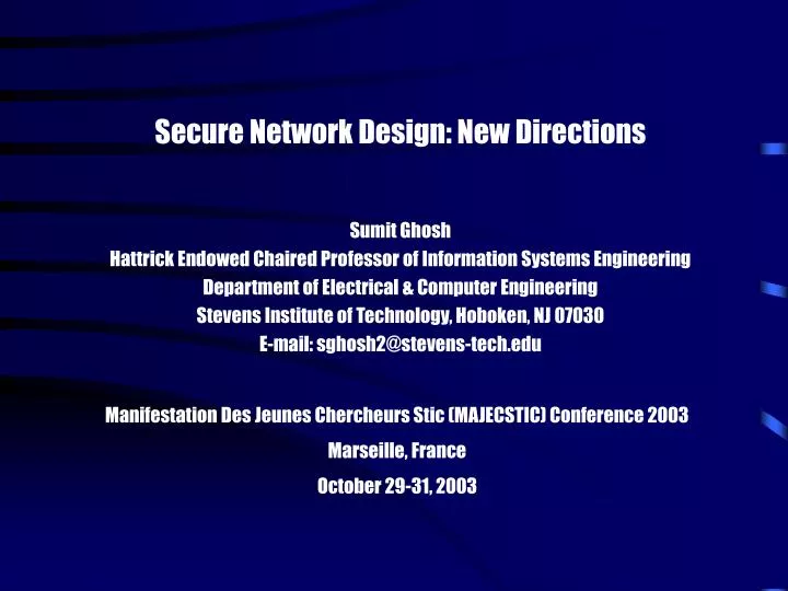 secure network design new directions