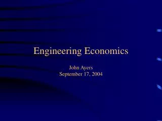 Engineering Economics