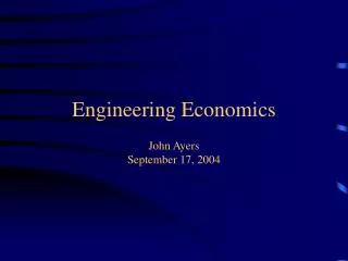 engineering economics