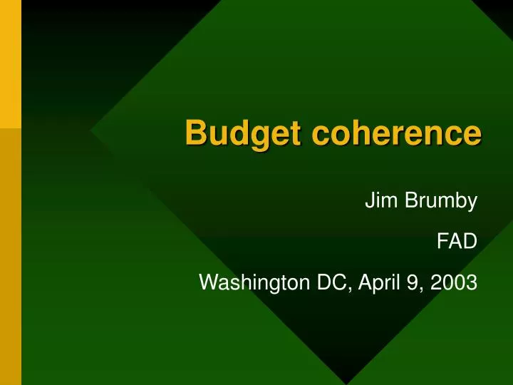 budget coherence