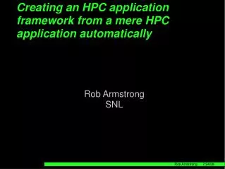 Creating an HPC application framework from a mere HPC application automatically
