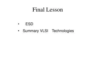 Final Lesson