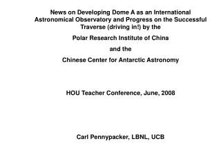 Lifan Wang Texas A and M, USA/ Chinese Center for Antarctic Astronomy, (Director), Nanjing, China