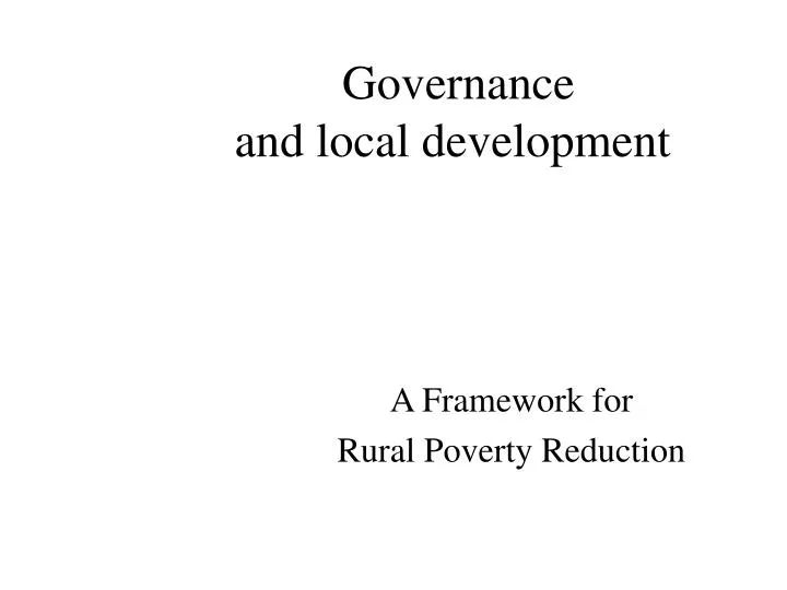 governance and local development