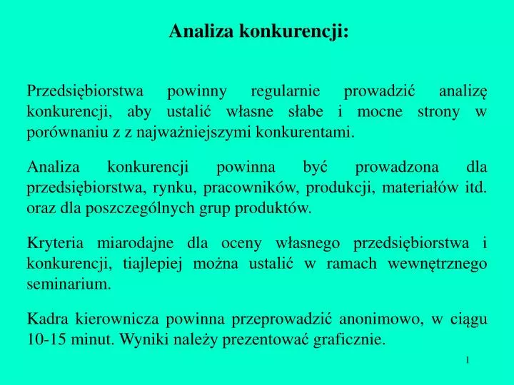 analiza konkurencji