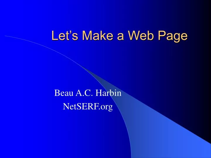 let s make a web page
