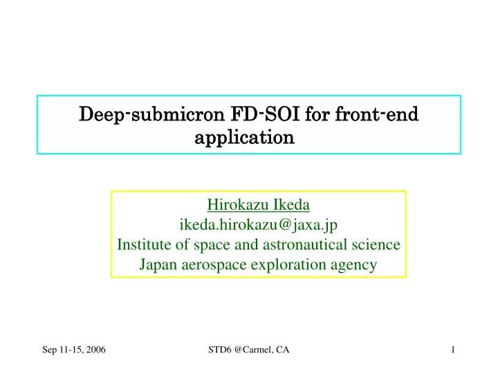 deep submicron fd soi for front end application