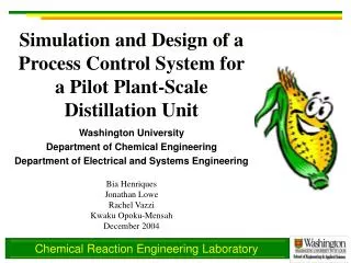Simulation and Design of a Process Control System for a Pilot Plant-Scale Distillation Unit