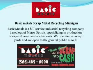 Basic Metals Scrap Metal Recycling In Michigan