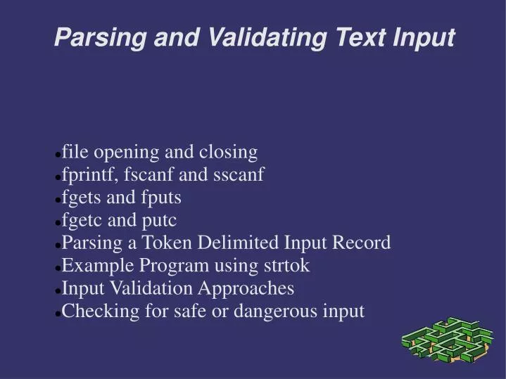 parsing and validating text input