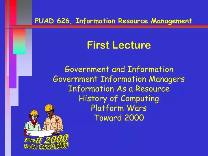 puad 626 information resource management