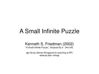 A Small Infinite Puzzle