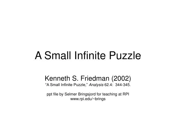 a small infinite puzzle