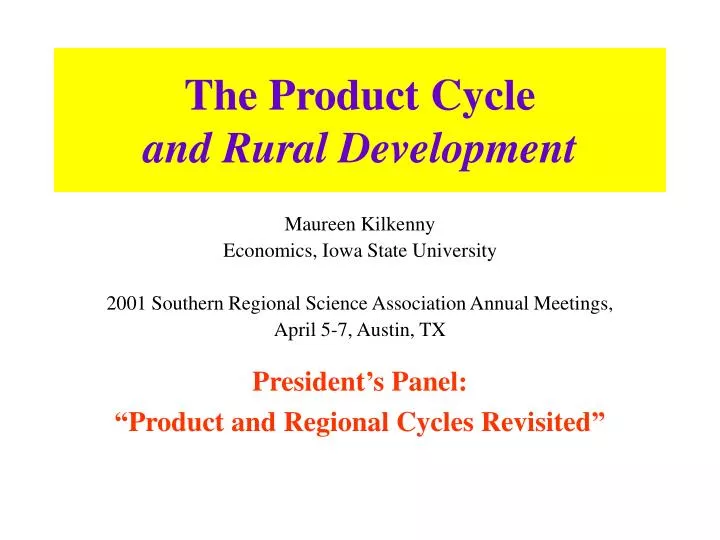 the product cycle and rural development