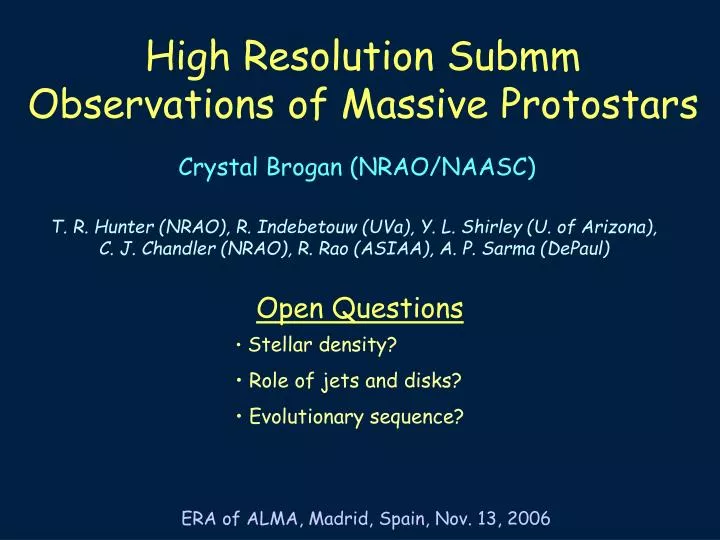 high resolution submm observations of massive protostars