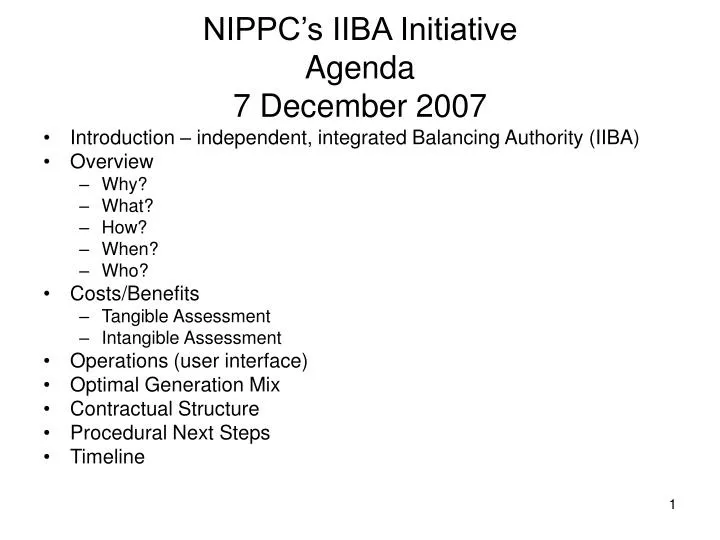 nippc s iiba initiative agenda 7 december 2007