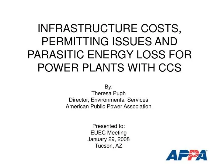 infrastructure costs permitting issues and parasitic energy loss for power plants with ccs