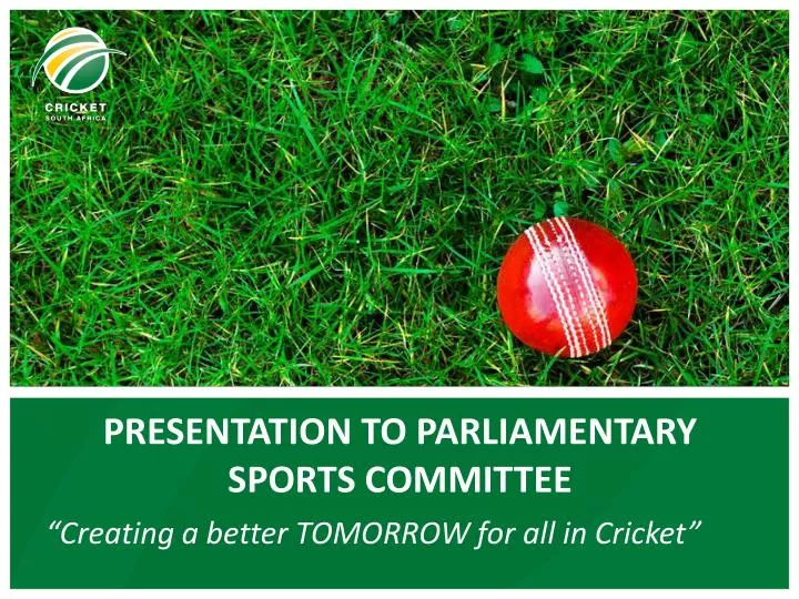 presentation to parliamentary sports committee