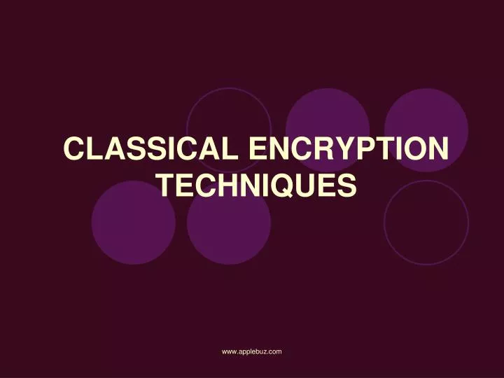 classical encryption techniques