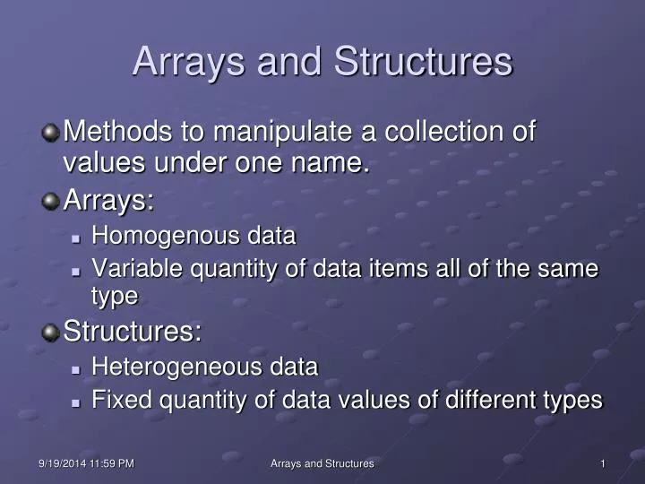 arrays and structures
