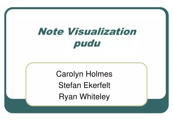 note visualization pudu