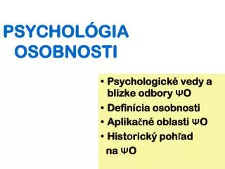 psychol gia osobnosti