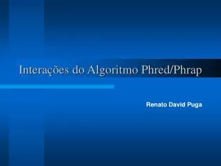 intera es do algoritmo phred phrap