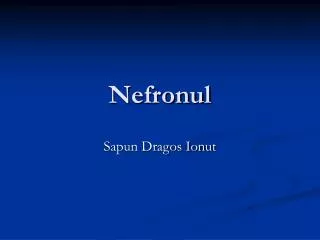 nefronul