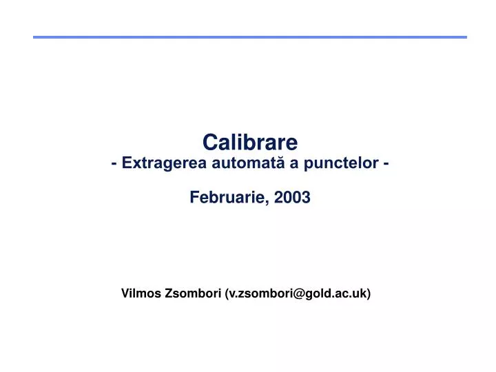 calibrare extragerea automat a punctelor februarie 200 3