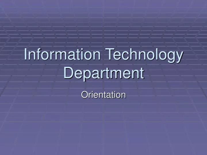 information technology department