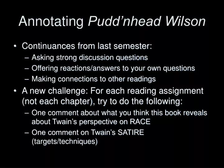 annotating pudd nhead wilson