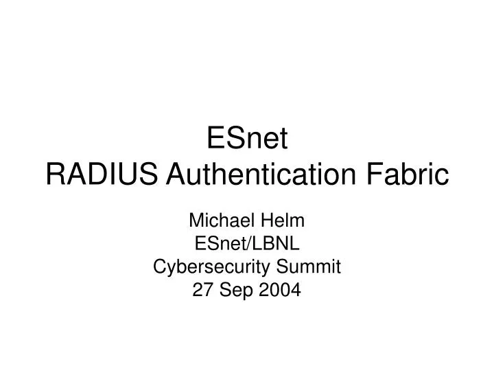 esnet radius authentication fabric