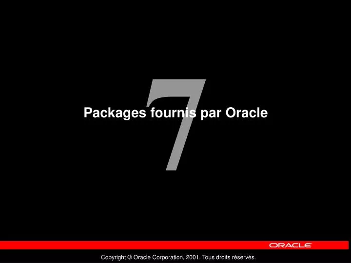 packages fournis par oracle