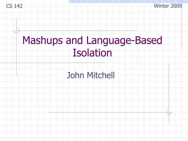 mashups and language based isolation