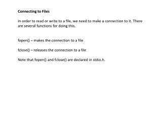 Connecting to Files