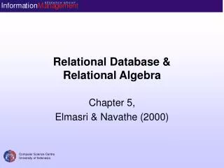 Relational Database &amp; Relational Algebra