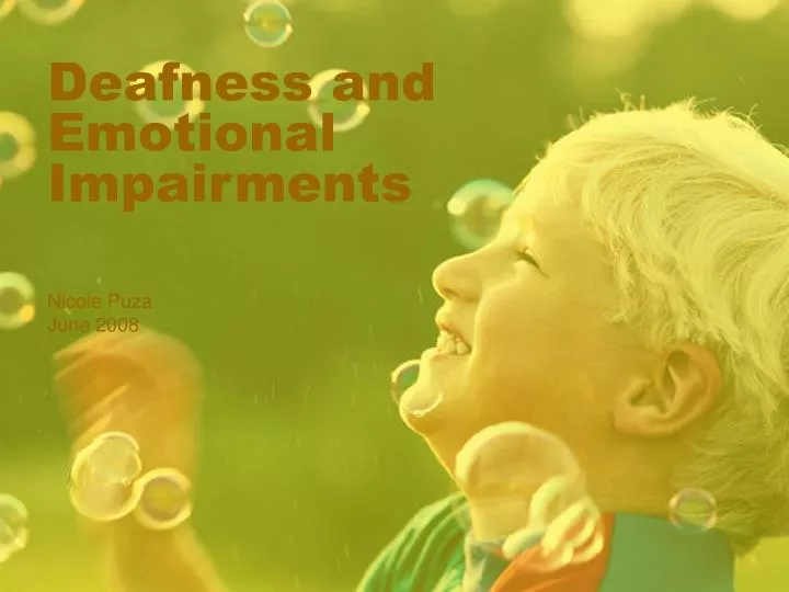 deafness and emotional impairments