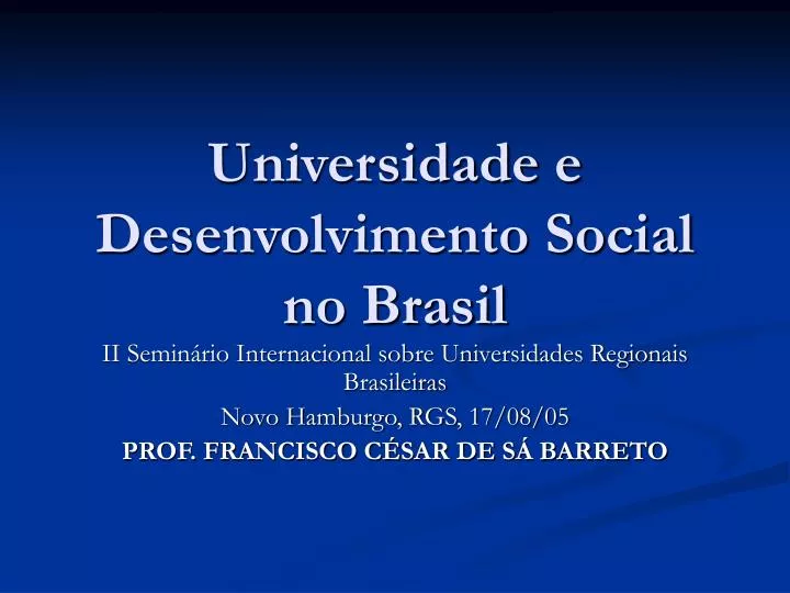 universidade e desenvolvimento social no brasil