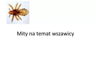 mity na temat wszawicy