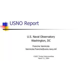 USNO Report