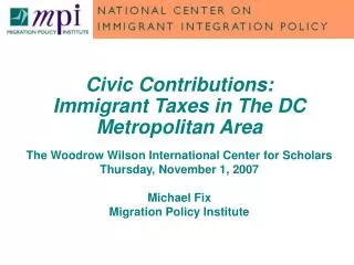 Civic Contributions: Immigrant Taxes in The DC Metropolitan Area