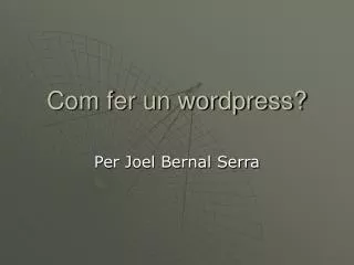com fer un wordpress