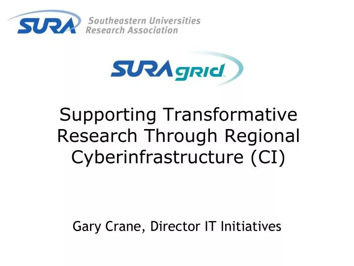 supporting transformative research through regional cyberinfrastructure ci
