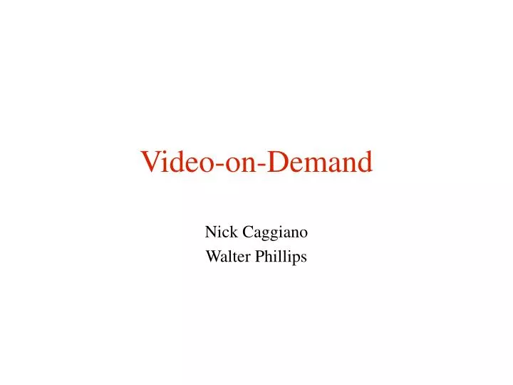 video on demand