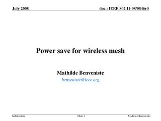 Power save for wireless mesh