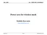 Power save for wireless mesh - slide 1