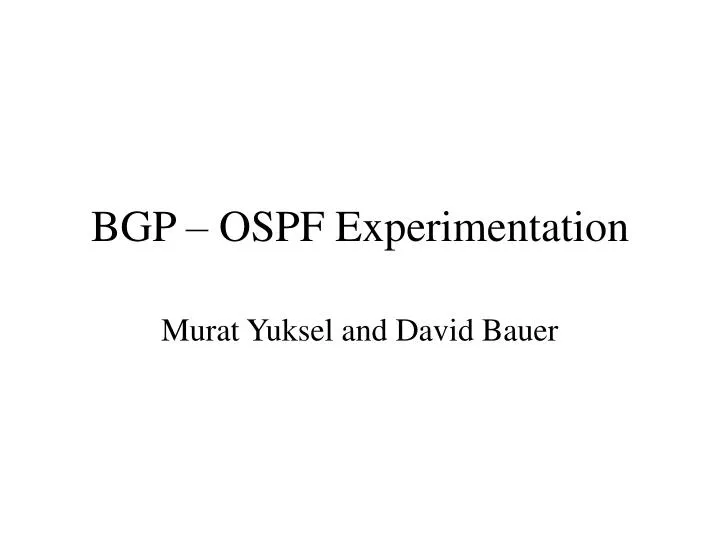 bgp ospf experimentation